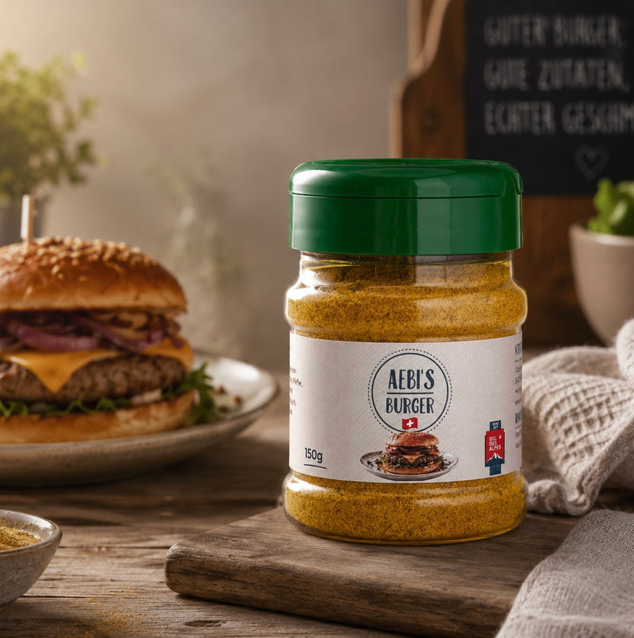 Aebi‘s Gewürz Burger: neu mit Schweizer Alpensalz