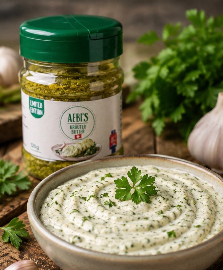 Kräuterdip mit Aebi‘s Kräuterbutter-Gewürz