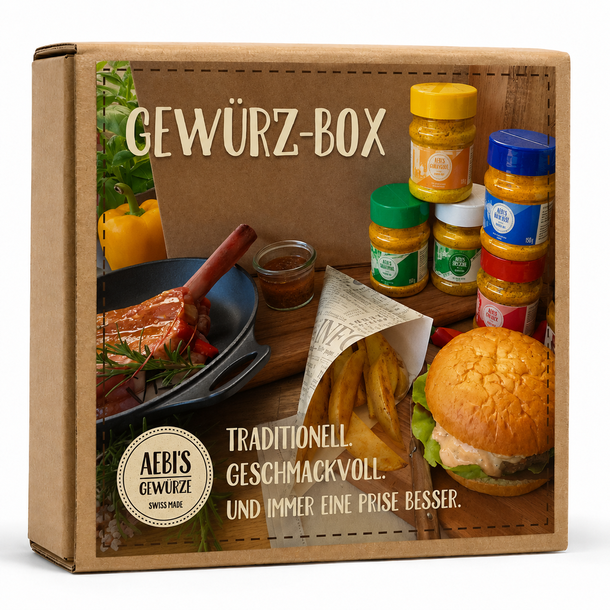 Aebi’s Gewürz-Box (5 Gewürze, 1 Bratensauce)