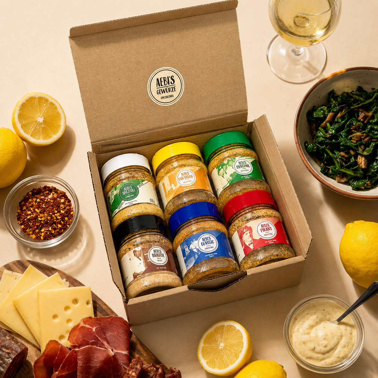 Aebi’s Gewürz-Box (5 Gewürze, 1 Bratensauce)