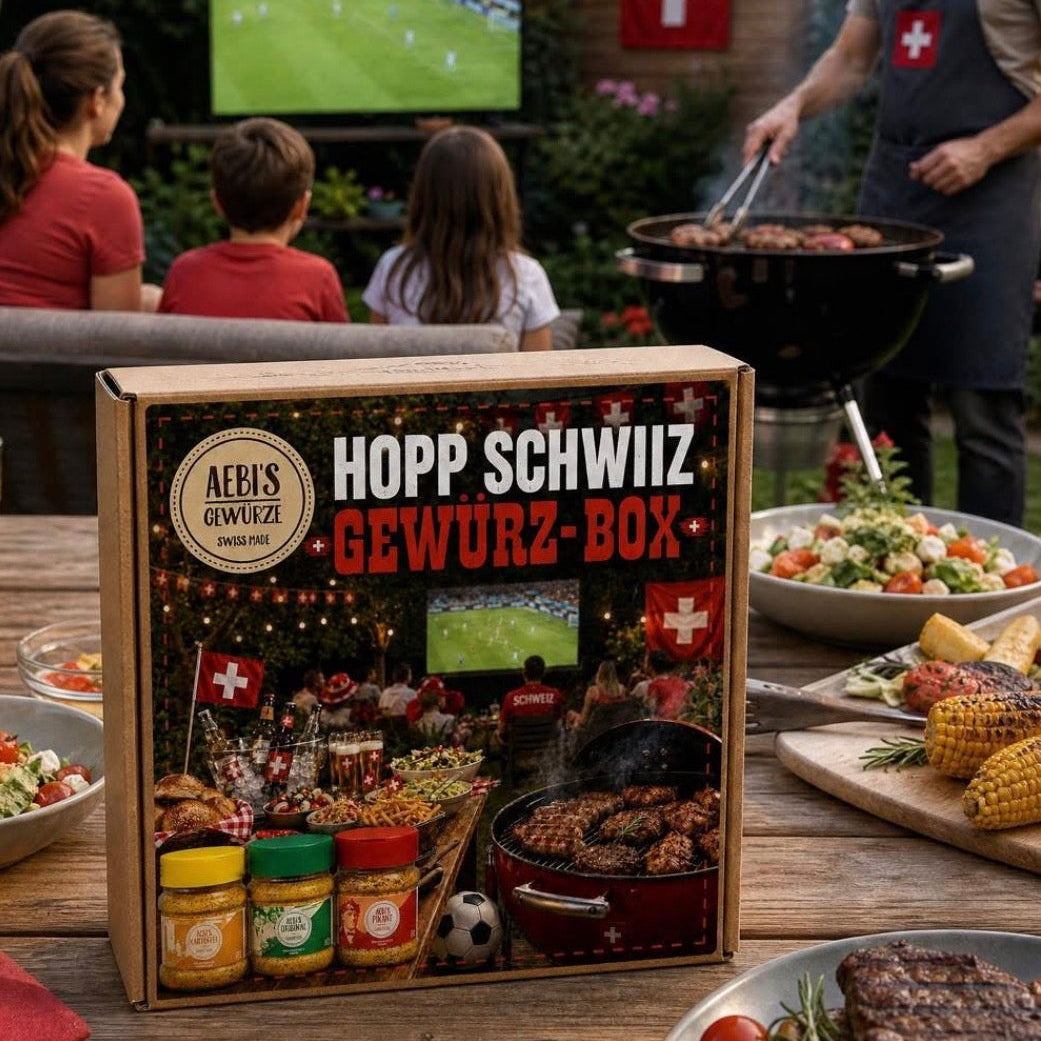 Hopp Schwiiz Gewürz-Box - 3 Bestseller für die Fussball-Party