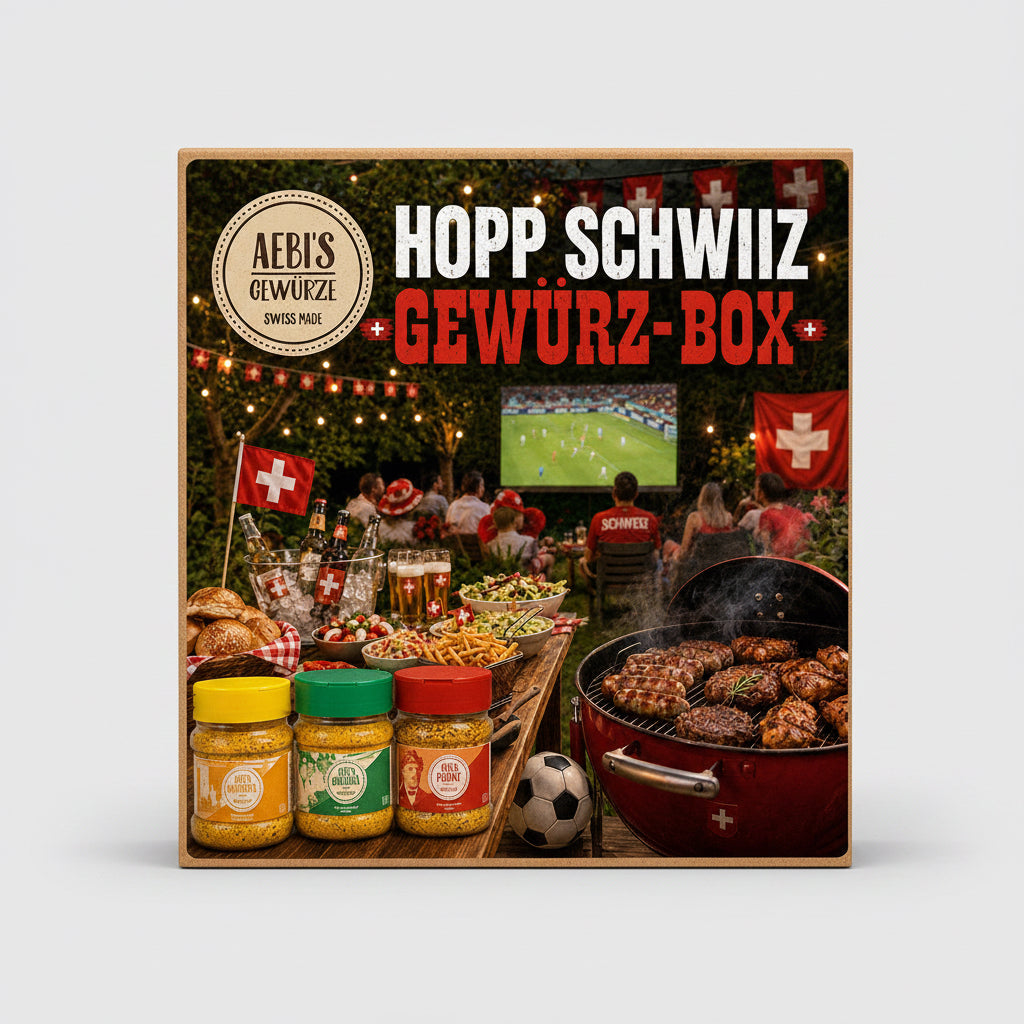 Hopp Schwiiz Gewürz-Box - 3 Bestseller für die Fussball-Party