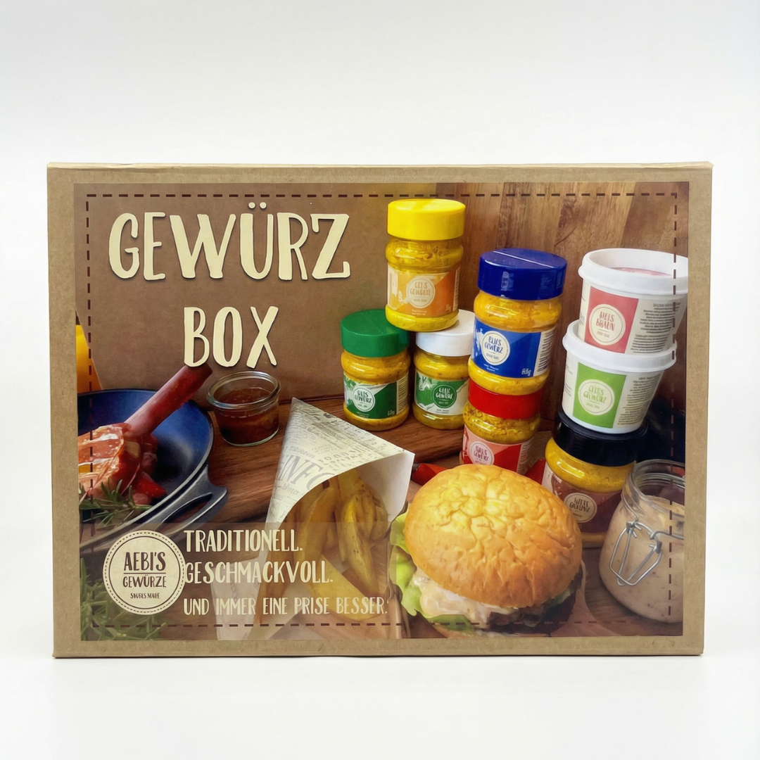 Aebi’s Gewürz-Box (5 Gewürze, 1 Bratensauce)
